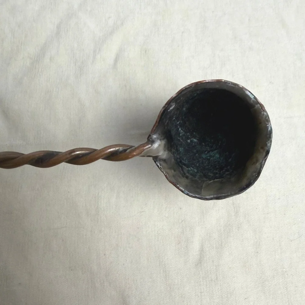 VTG Hand Forged Copper Candle Snuffer Hand-Twisted Wire Handle Cone Extinguisher